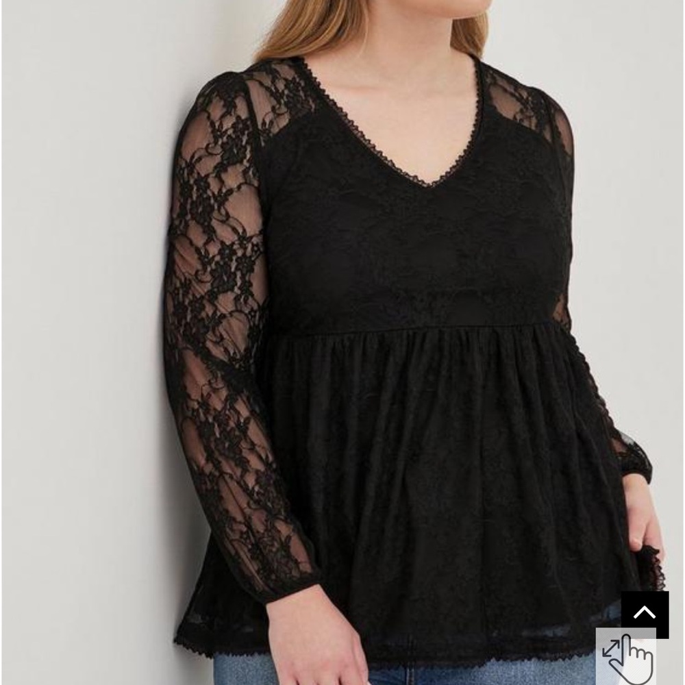 Torrid Babydoll Lace V-Neck Top